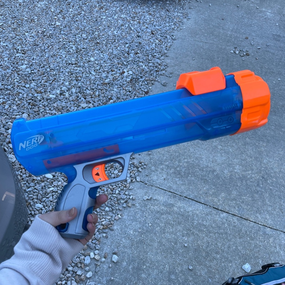 Nerf tennis ball launcher for dogs!